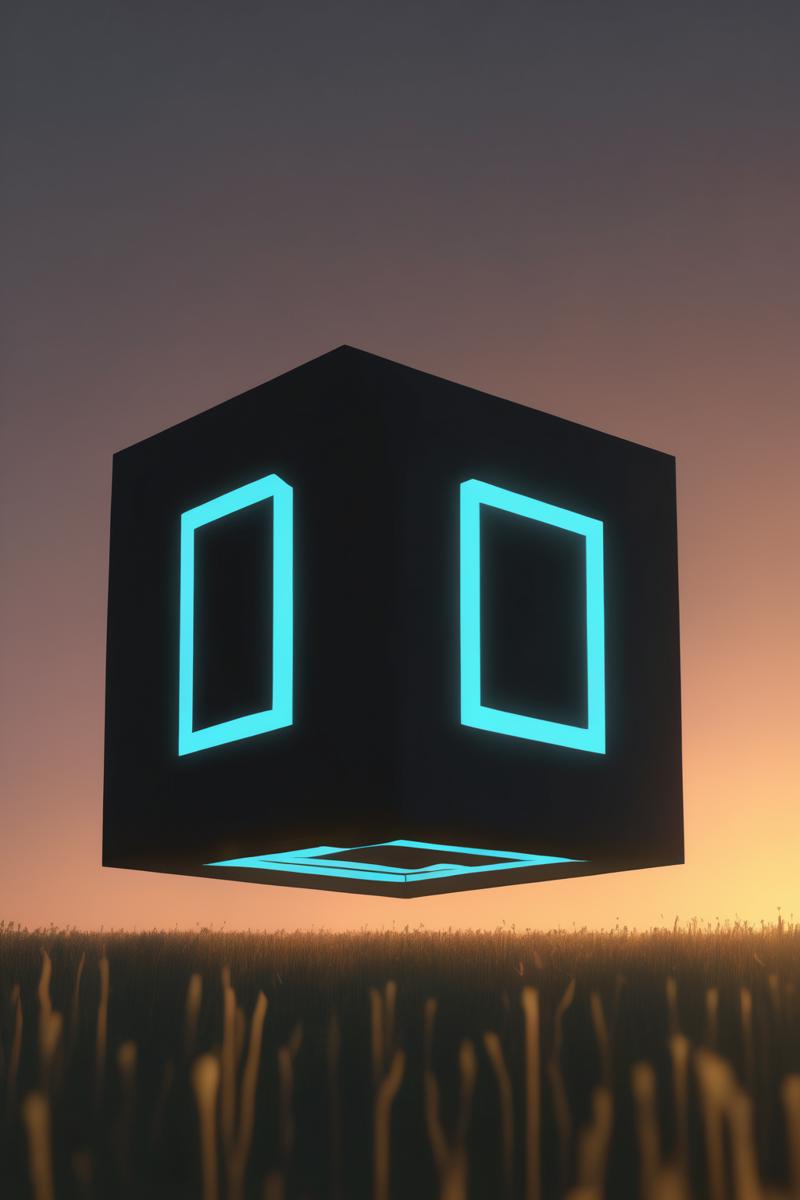 00331-2632998619-_lora_Levitating Cube_1_Levitating Cube - a computer generated image of a glowing cube in the middle of a field.png